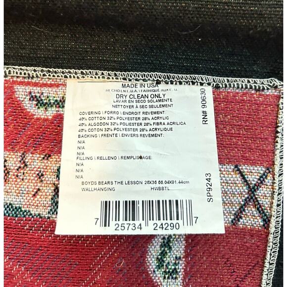 Boyds Bears & Friends Tapestry THE LESSON Wall Hanging Teacher Classroom… - Picture 4 of 5